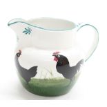 Wemyss cockerel pattern jug, painted inscription 'Wemyss' to the underside, 5.5" high