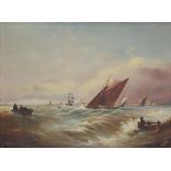 English School (20th century) - 'On the Medway', seascape with fishing boats, inscribed with the