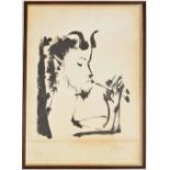 Picasso Faun print, 23" x 34.5", framed 25" x 36.5" overall