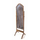 Walnut cheval dressing mirror, 17.5" wide, 62.5" high