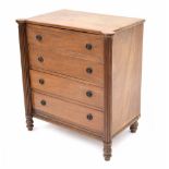 Small 19th century mahogany cabinet/chest, with a dummy drawer cupboard over two drawers flanked