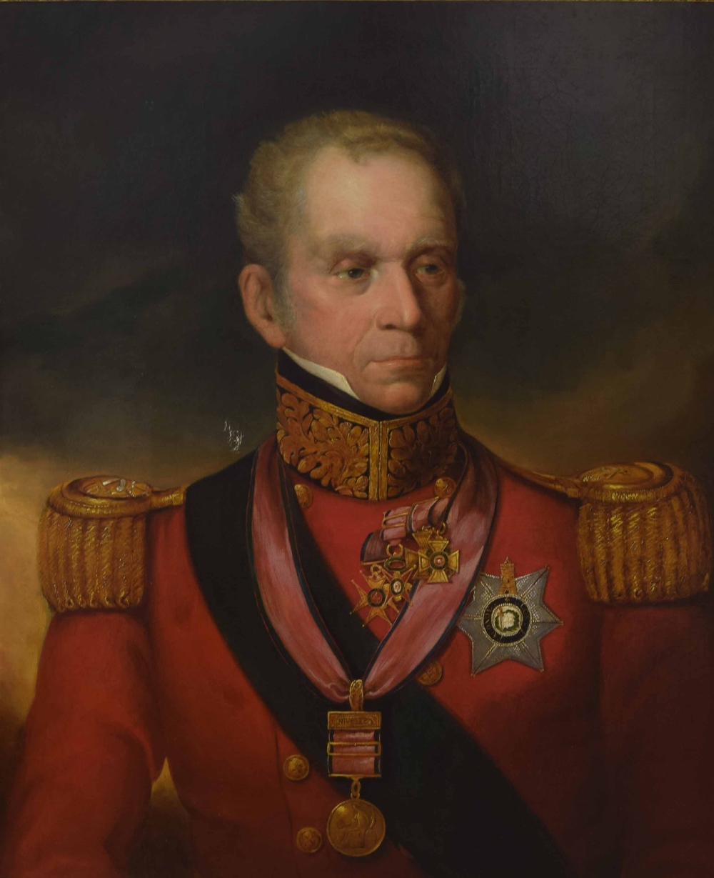 English School (circa 1830-1840) - Portrait of a gentleman in military uniform, half length - Image 2 of 2