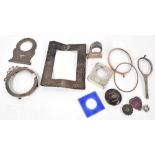 Collection of assorted silver, white metal and enamelled picture frame mounts for spares/repair,