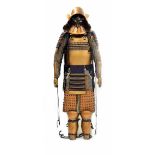 Good Japanese samurai suit of armour, complete with Kabuto (helmet) and Mempo (face mask)