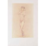 George Hodgson (1947-1921) - Five female nude studies, all conte drawings, signed and dated 1898,