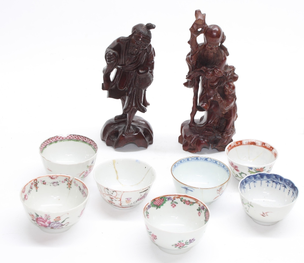 Collection of assorted Chinese porcelain and pottery, including blue and white plates, two tankards, - Image 3 of 4