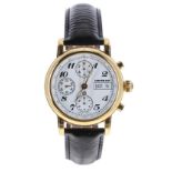 Mount Blanc Meisterstuck 7001 chronograph automatic gold plated stainless steel gentleman's