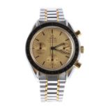 Omega Speedmaster automatic chronograph gold and stainless steel gentleman's bracelet watch, ref.