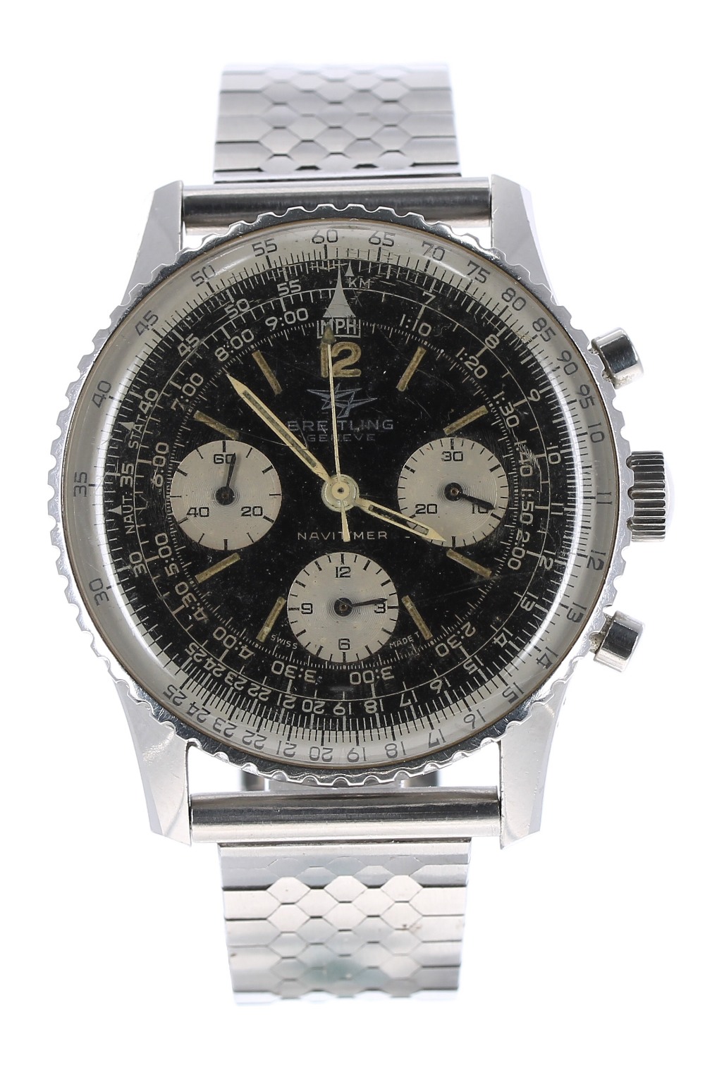 Breitling Navitimer chronograph stainless steel gentleman's wristwatch, ref. 806, circa 1966, serial