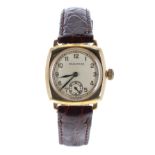 Rolex Oyster 9ct cushion cased wristwatch, ref. 2416, import hallmarks for Glasgow 1938, serial