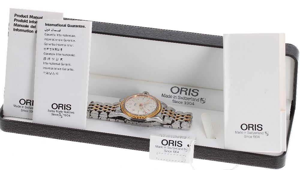 Oris Pointer Date 'Big Crown' automatic bi-colour gentleman's bracelet watch, ref. 7463C, circular