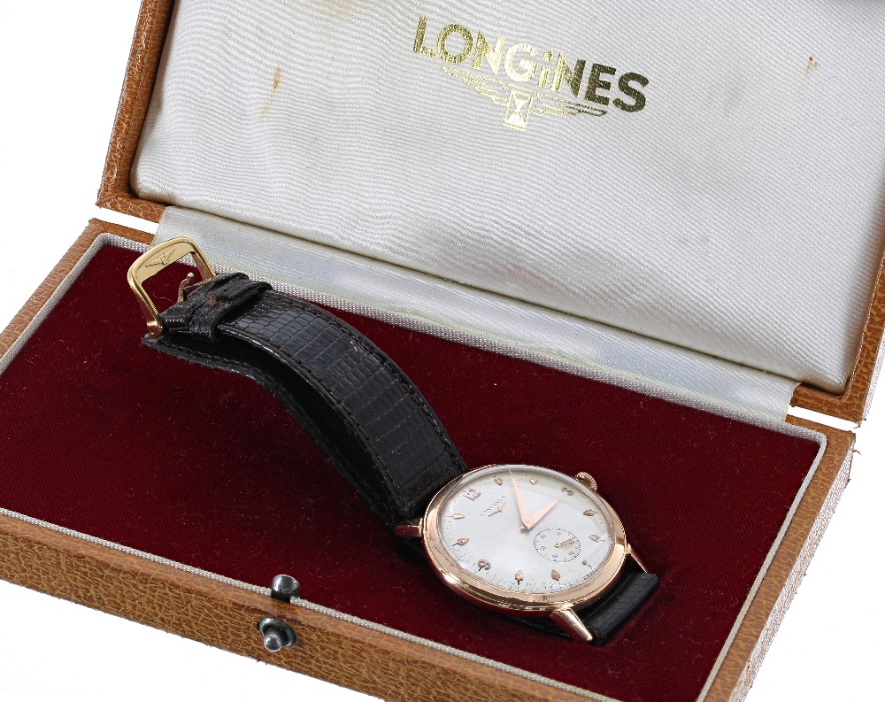 Longines 18k automatic gentleman's wristwatch, ref. 6813 1, circa 1950's, serial no. 8948xxx,