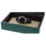 Rolex 18ct oversized gentleman's wristwatch, signed 'shock resisting' circular black dial with