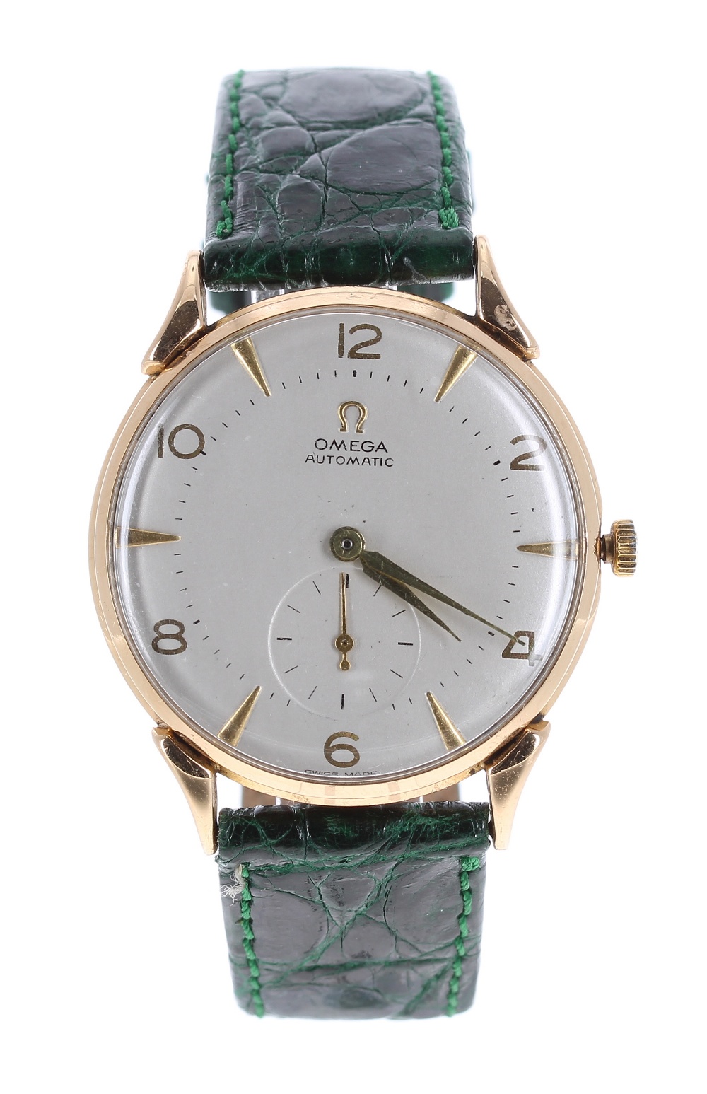 Omega 18ct automatic 'bumper' gentleman's wristwatch, circa 1947, serial no. 11xxxx41, circular