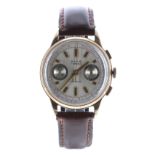Avia 9ct chronograph gentleman's wristwatch, import hallmarks London 1968, case no. 15xxx,