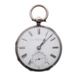 Small Victorian silver fusee lever pocket watch, London 1856, the movement signed Jn'o Smith, 13