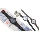 Swiss Army MFV Quartz gentleman's bracelet watch with original box; together with two gunmetal