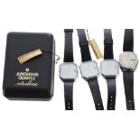 Three Junghans quartz stainless steel gentleman's wristwatches, the dials with date apertures and
