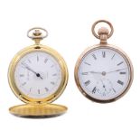 English lever gold plated pocket watch, movement no. 792897, 51mm; together with a Woodford 17 jewel