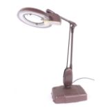 Illuminating bench magnifier lamp, boxed