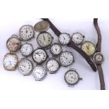 Selection of silver trench wristwatches (16)