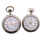 Two Roskopf Wille Freres pocket watches, one in a silver case (800) (2)