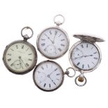 Silver lever hunter pocket watch, London 1880, three quarter plate movement signed Jackman & Son,