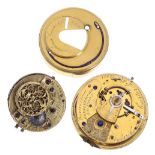 Dwerrihouse & Carter duplex pocket watch movement with dust cover, no. 12421, 48mm; together with an