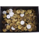 Large quantity of pocket watch movements principally for repair (90 approx)