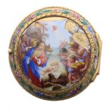18th/19th century fine quality gold and enamel watch case, depicting angelical scenes