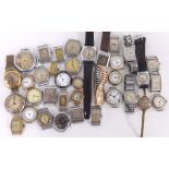 Russian oversized chrome cased gentleman's wristwatch (at fault); together with a quantity of