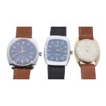 Three gentleman's wristwatches to include Lord Elgin Electronic 10k gold filled mid-size gentleman's