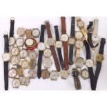 Quantity of gold plated and stainless steel gentleman's wristwatches principally for repair