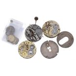 Three digital pocket watch movements for repair, with some spares