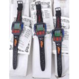 Three Nintendo Nelsonic Starfox digital game watches (require batteries, possibly require servicing,