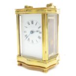 French brass carriage clock timepiece, 5.75'' high