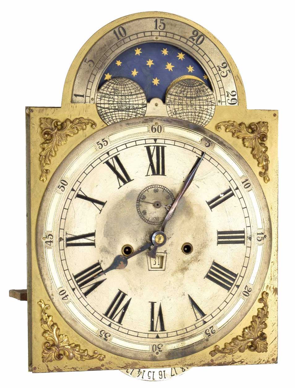 Extremely rare Gustav Becker moon phase Vienna regulator eight day wall clock movement (circa
