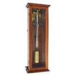 Good Lowne electric time transmitter master wall clock, within a mahogany glazed case, 32.5" high