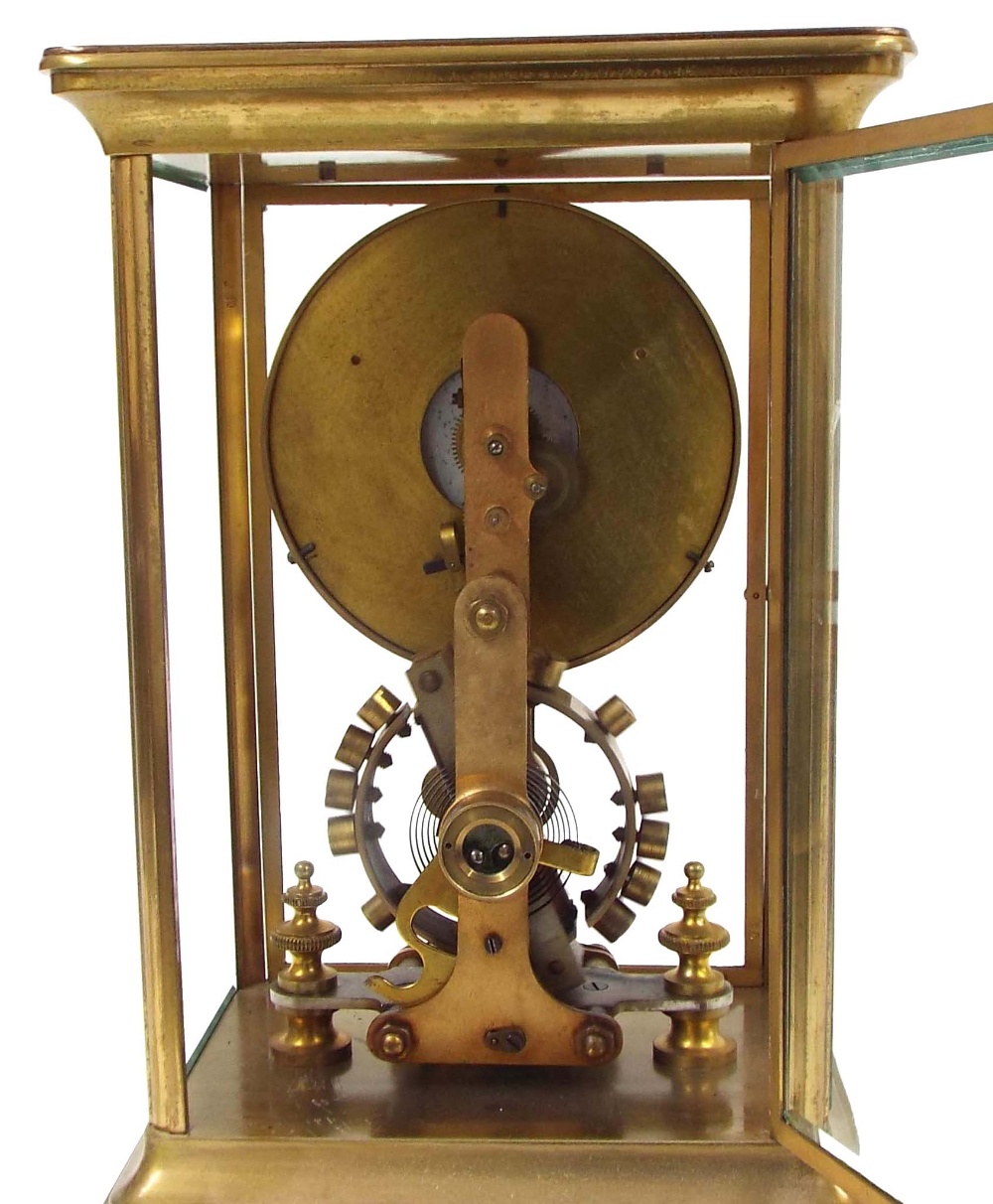 Eureka Clock Co Limited four glass electric mantel clock, the 4.25" cream dial over the movement and - Image 3 of 3