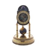 Rare 400 day "Kaiser" Globe clock by J Kaiser, circa 1955, chapter ring has numerals and zodiac