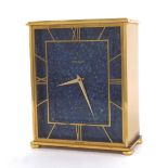 Jaeger LeCoultre electric mantel clock, with faux blue granite dial, stamped no. 5005/3289 to the