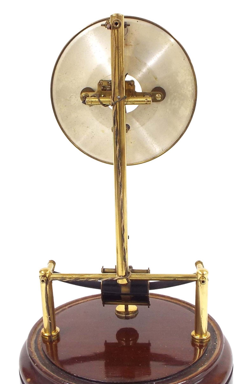 Bulle electric mantel clock, the 5.5" silvered dial with skeletonised centre, upon brass supports - Image 2 of 4