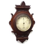 Wall barometer signed Clerke, 2 Royal Exchange, London to the silvered foliate engraved 7.5" dial,