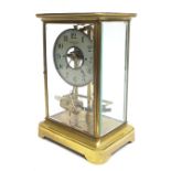 Bulle electric four glass mantel clock, the 5.5" silvered chapter ring enclosing a skeletonised