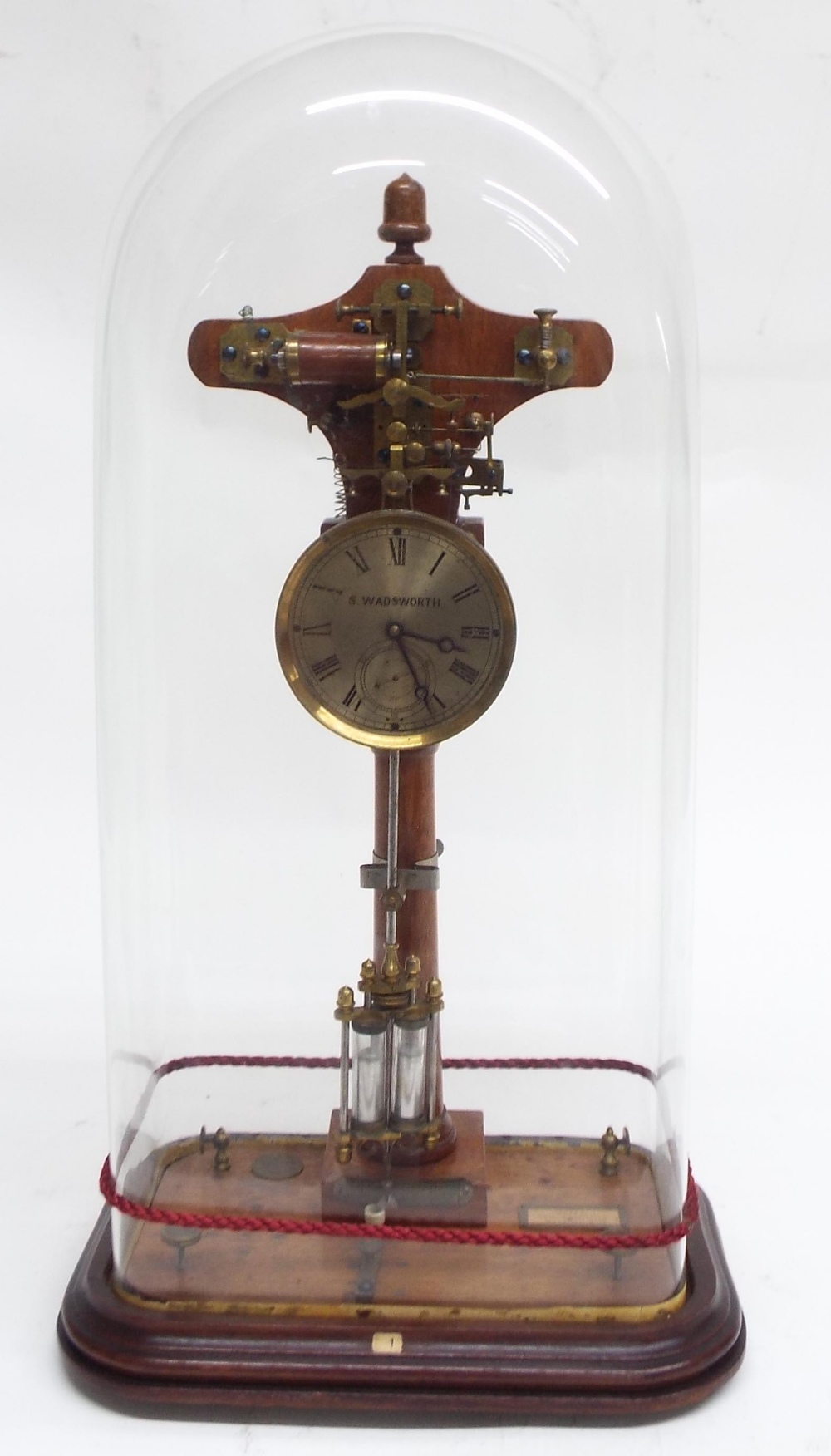 Fine and unique electric mantel clock made by Samuel Wadsworth of New Hampshire, USA in 1875, the - Image 5 of 6