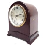 Mahogany cased Bulle-Clock, the 4.25" silvered dial within a rounded arched case, 9" high