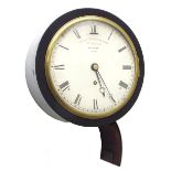 Good single fusee wall dial clock, the 7" silvered dial signed John Moore & Sons, Clerkenwell,