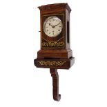 Fine rosewood single fusee library bracket clock with bracket, the 3.5" silvered dial signed