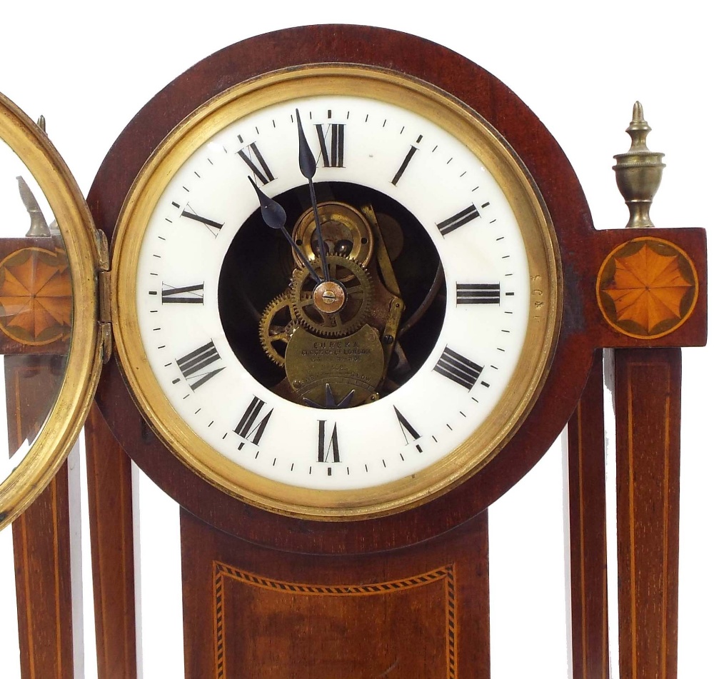 Eureka electric mantel clock, the 4.25" cream chapter ring enclosing a skeletonised centre inscribed - Image 2 of 4