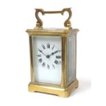 French brass carriage clock timepiece, 5.75" high